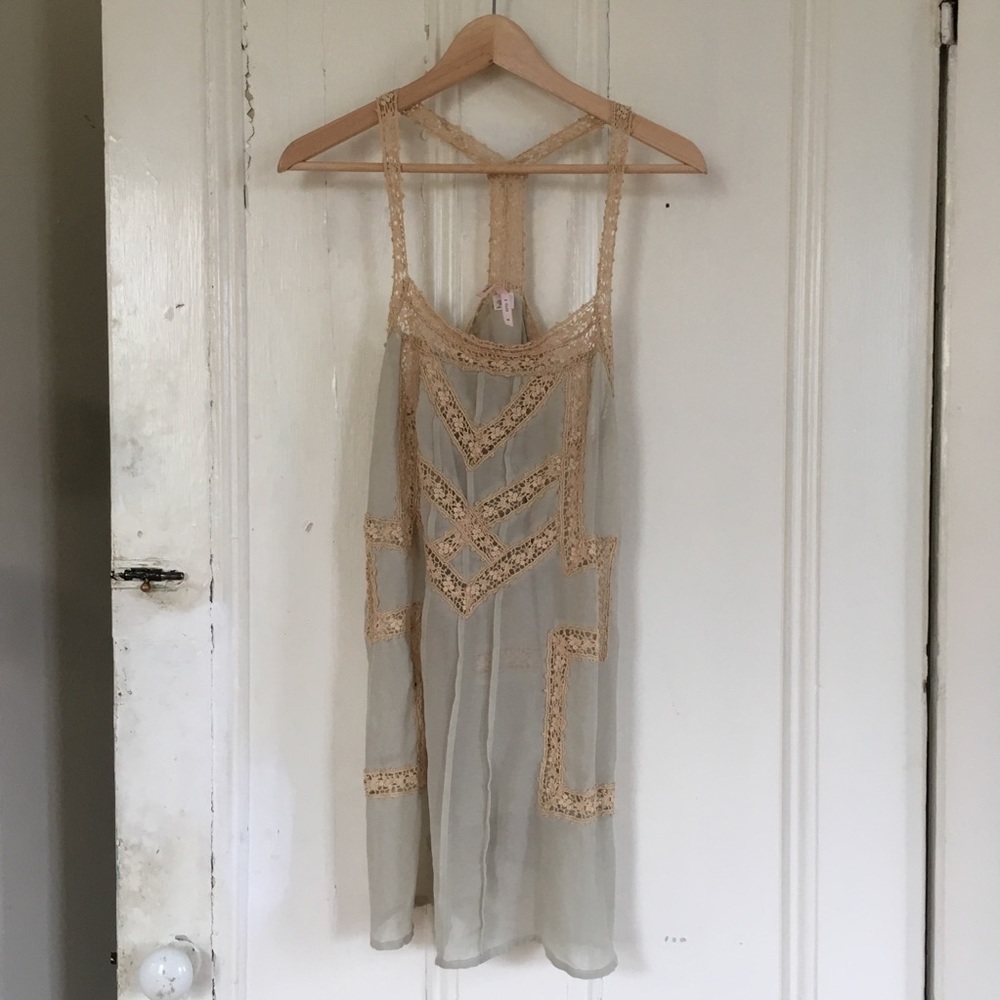 Vintage Sparkle & Fade Lace & Chiffon Chemise